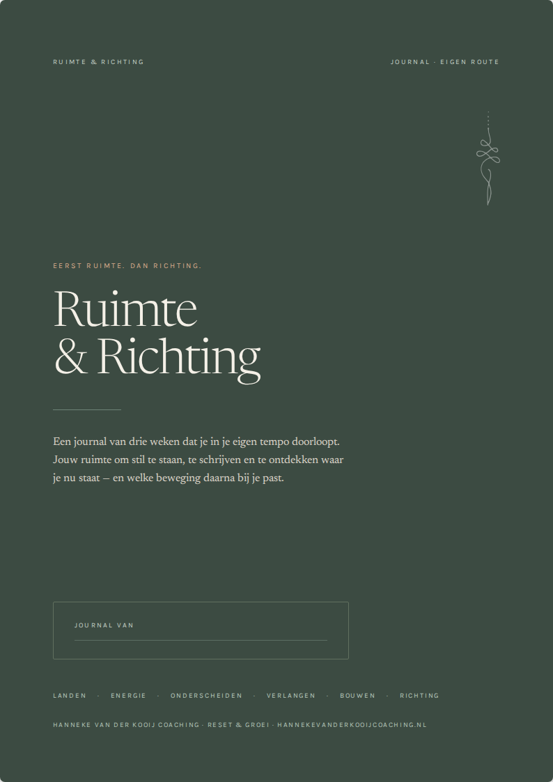 Cover van het Ruimte & Richting journal, Eigen route