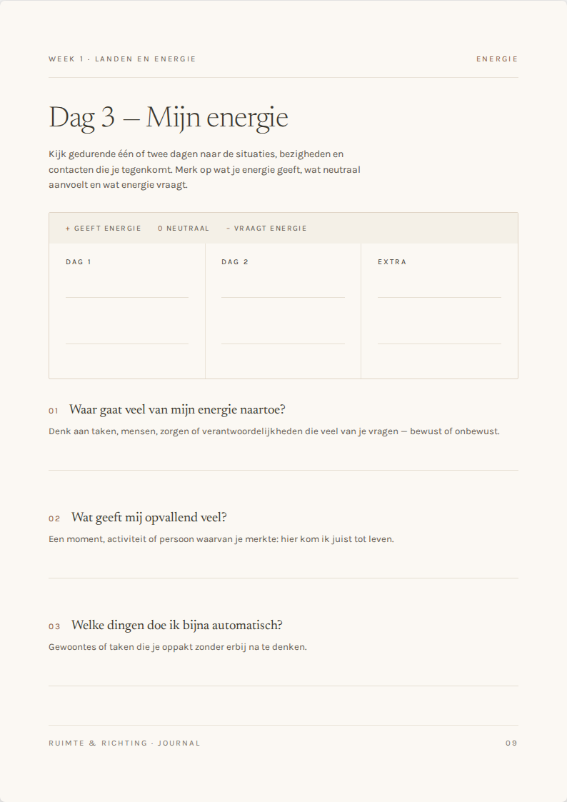 Werkpagina Dag 3 — Mijn energie